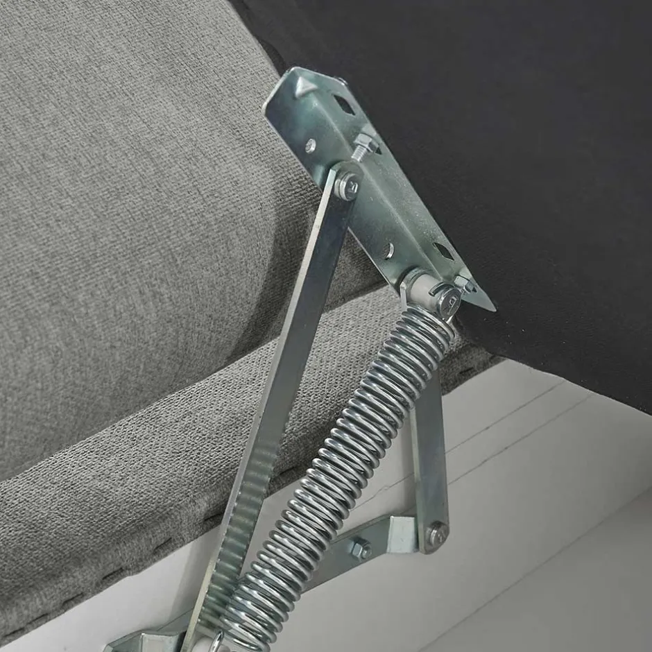 Wohnen Eckcouch mit Schlaffunktion in Hellgrau - Baonga