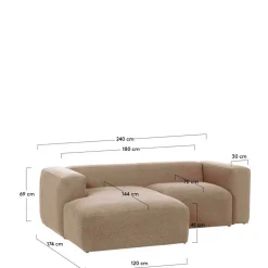 Wohnen Eckcouch Sofalandschaft in Beige Chenille - Ruhnau