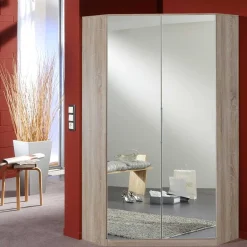 Wohnen Eckkleiderschrank in Eiche Sägerau Optik - Fabricus