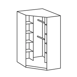 Wohnen Eck-Kleiderschrank mit Spiegeltüren - Venture
