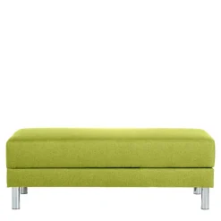 Wohnen Eck-Schlafcouch in Gelbgrün mit Chrom - Whity (zweiteilig)