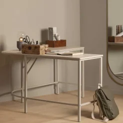 Eckschreibtisch in Hellgrau - Barossio^Wohnen Outlet