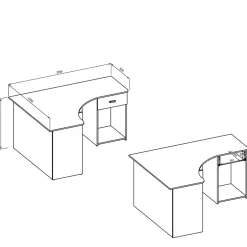 Eckschreibtisch in Wildeiche Optik & Schwarzgrau - Endra^Wohnen New