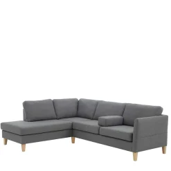 Ecksofa in Grau Stoff - Dreisitzer - Donnsai^Wohnen Outlet