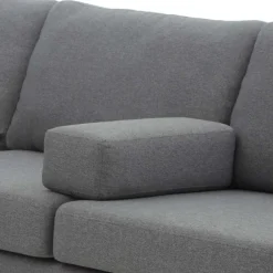 Ecksofa in Grau Stoff - Dreisitzer - Donnsai^Wohnen Outlet