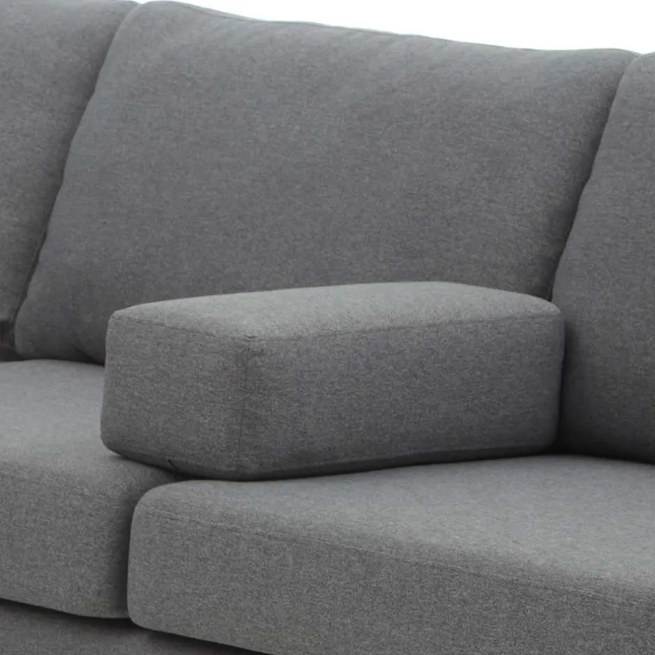 Ecksofa in Grau Stoff - Dreisitzer - Donnsai^Wohnen Outlet