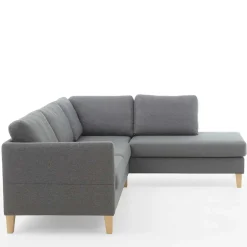Ecksofa in Grau Stoff - Dreisitzer - Donnsai^Wohnen Outlet