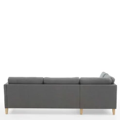 Ecksofa in Grau Stoff - Dreisitzer - Donnsai^Wohnen Outlet