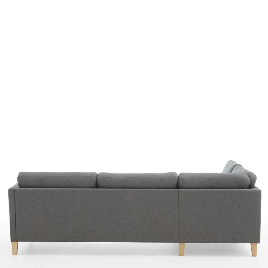 Ecksofa in Grau Stoff - Dreisitzer - Donnsai^Wohnen Outlet