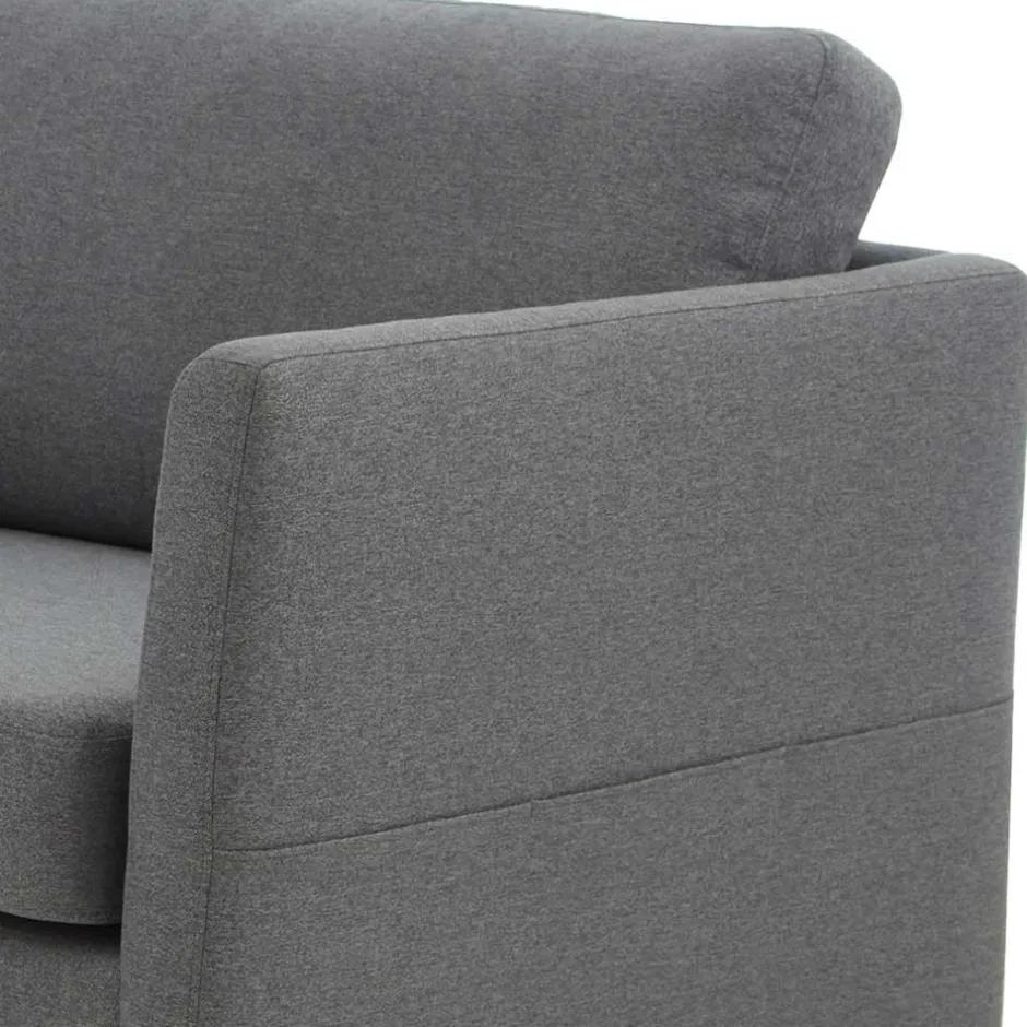 Ecksofa in Grau Stoff - Dreisitzer - Donnsai^Wohnen Outlet