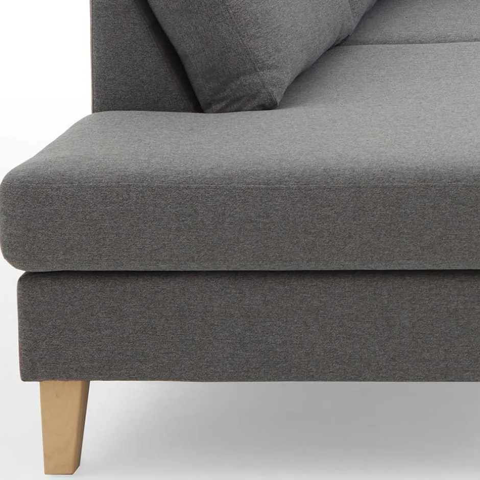 Ecksofa in Grau Stoff - Dreisitzer - Donnsai^Wohnen Outlet