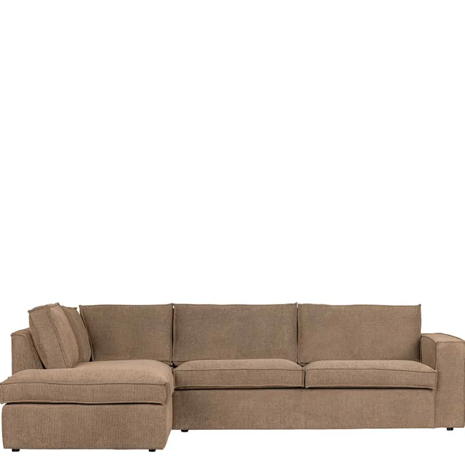 Wohnen Ecksofa in Hellbraun Webstoff - Malott