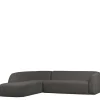 Ecksofa in Schwarzgrau Chenille - Barat^Wohnen Outlet