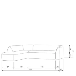 Ecksofa in Schwarzgrau Chenille - Barat^Wohnen Outlet