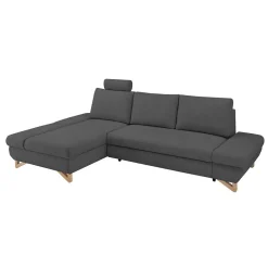 Ecksofa mit Bettfunktion in Anthrazit - Baonga^Wohnen New