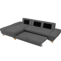 Ecksofa mit Bettfunktion in Anthrazit - Baonga^Wohnen New