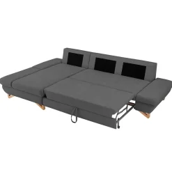 Ecksofa mit Bettfunktion in Anthrazit - Baonga^Wohnen New