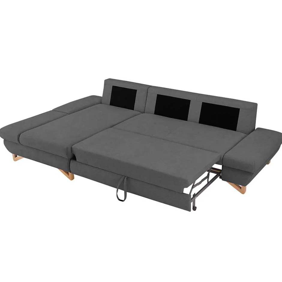 Ecksofa mit Bettfunktion in Anthrazit - Baonga^Wohnen New