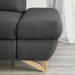 Ecksofa mit Bettfunktion in Anthrazit - Baonga^Wohnen New