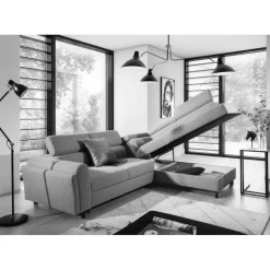 Ecksofa mit Funktion in Mintgrün Microfaser - Daharas^Wohnen Sale