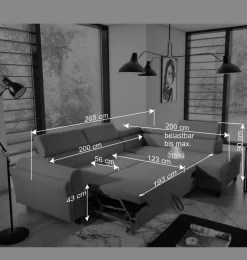 Ecksofa mit Funktion in Mintgrün Microfaser - Daharas^Wohnen Sale