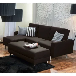Wohnen Ecksofa mit Hocker und Schlaffunktion - Tagalog (zweiteilig)