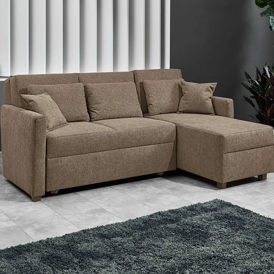 Ecksofa mit Schlaffunktion in Taupe - Movito^Wohnen New