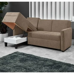 Ecksofa mit Schlaffunktion in Taupe - Movito^Wohnen New