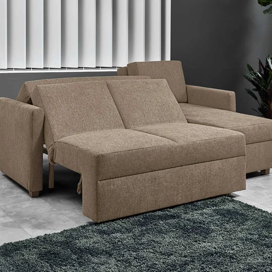 Ecksofa mit Schlaffunktion in Taupe - Movito^Wohnen New