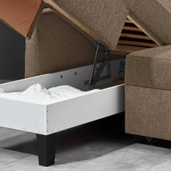 Ecksofa mit Schlaffunktion in Taupe - Movito^Wohnen New