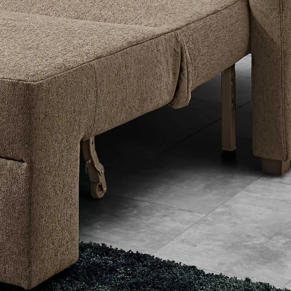 Ecksofa mit Schlaffunktion in Taupe - Movito^Wohnen New