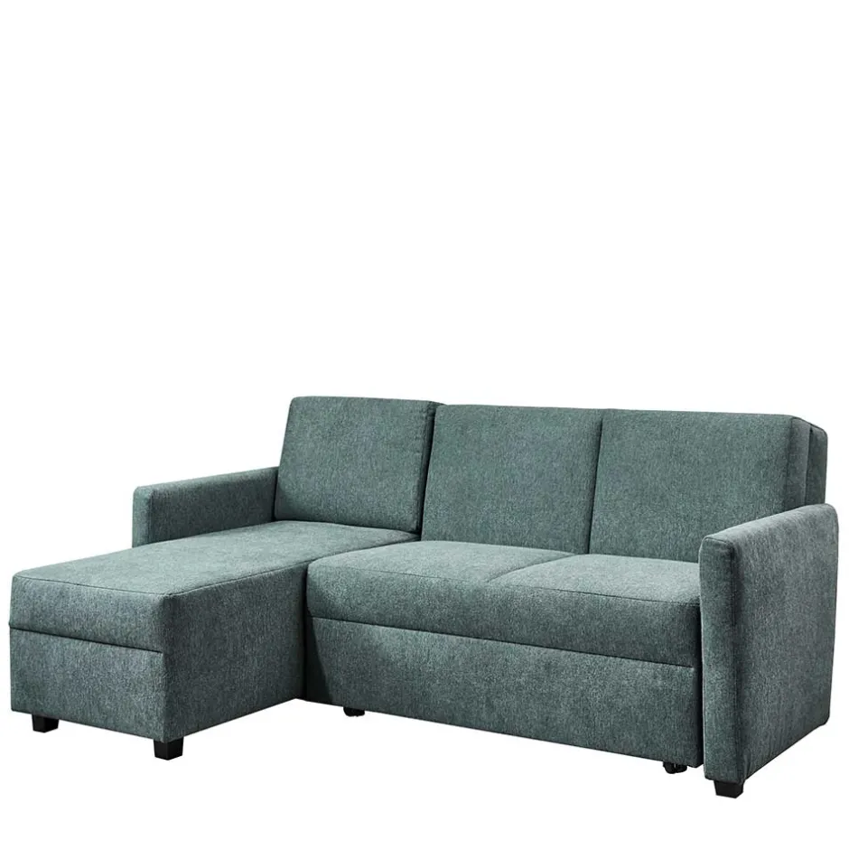 Wohnen Ecksofa zum Ausziehen in Graugrün - Cestina