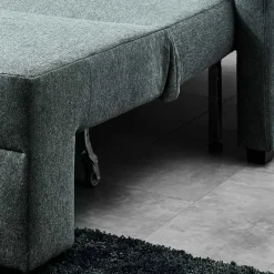 Wohnen Ecksofa zum Ausziehen in Graugrün - Cestina