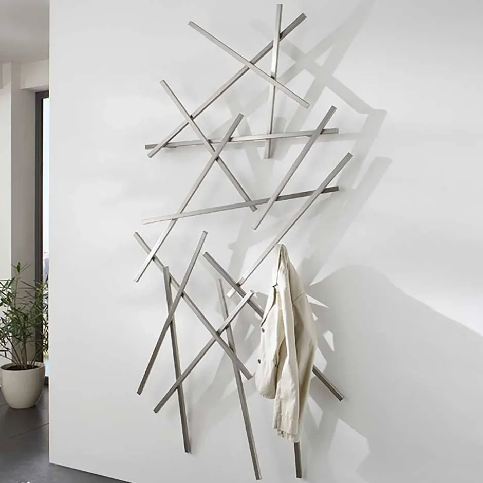 Wohnen Edelstahl Garderobe mit zehn Haken - Shines