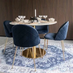 Wohnen Edle Esstischgruppe in Rund - Lion (fünfteilig)