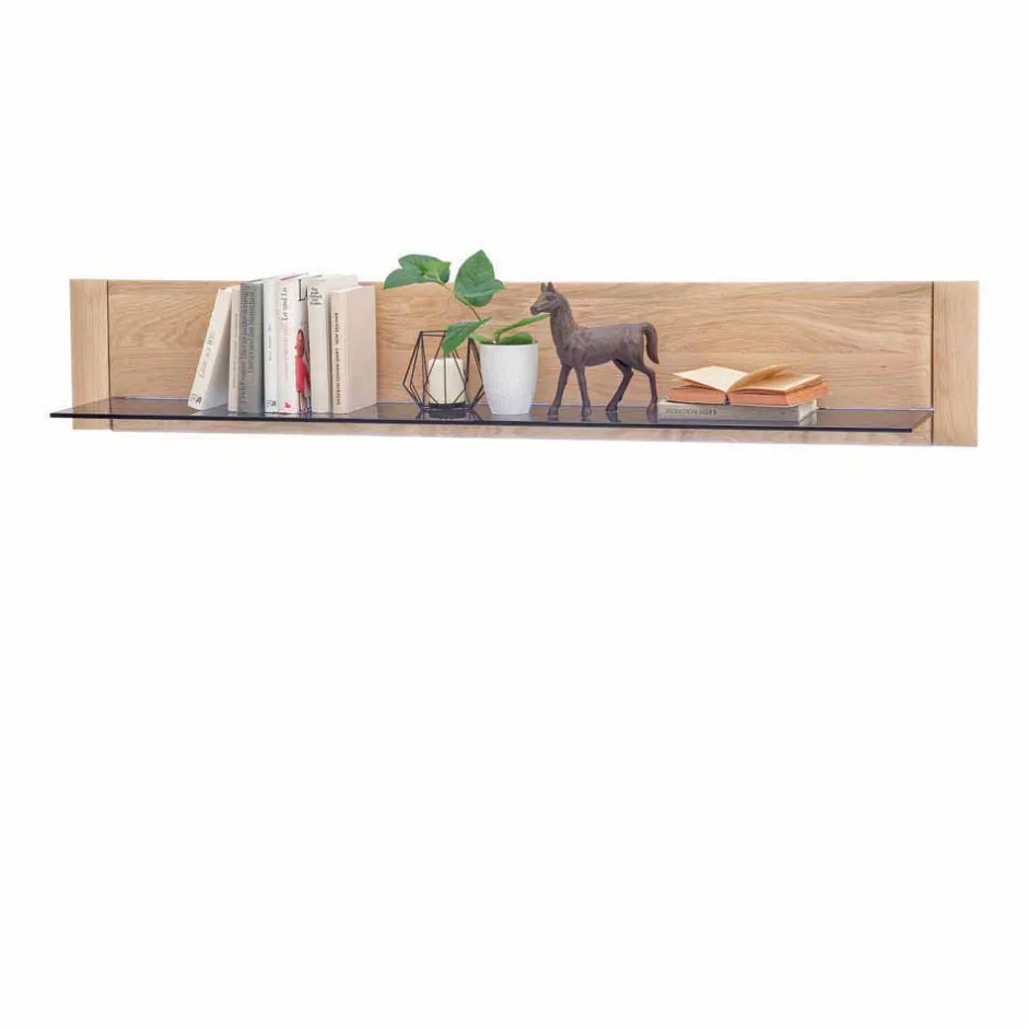 Edle Wohnwand in Eiche Bianco - Vernella (vierteilig)^Wohnen Outlet