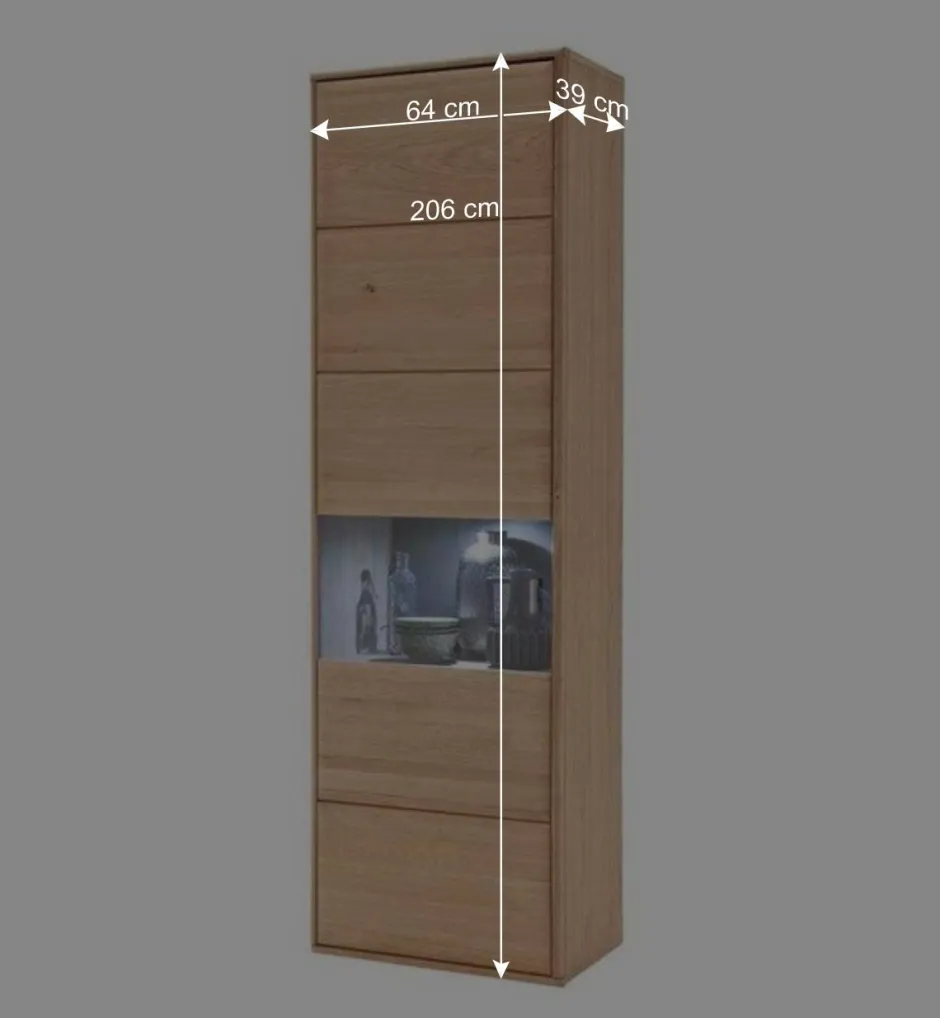 Edle Wohnwand in Eiche Bianco - Vernella (vierteilig)^Wohnen Outlet