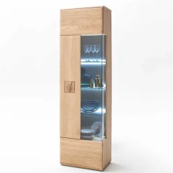 Wohnen Edle Wohnwand mit 320cm Breite Pontros in Eiche Bianco teilmassiv (vierteilig)