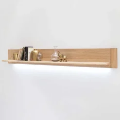 Wohnen Edle Wohnwand mit 320cm Breite Pontros in Eiche Bianco teilmassiv (vierteilig)