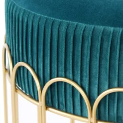 Edler Samthocker in Petrol & Gold - Ugian^Wohnen Outlet