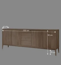 Edles Sideboard aus Wildeiche Bianco geölt - Lamia^Wohnen Discount