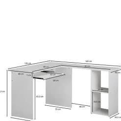 Wohnen EDV Schreibtisch mit Regal - Winkelform - Candyon