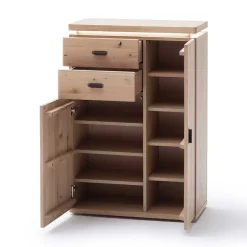 Wohnen Eiche Bianco Flur Kommode mit LED Beleuchtung - Arkadiuz