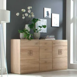 Eiche Bianco Sideboard teilmassiv Pontros 2-türig^Wohnen Best