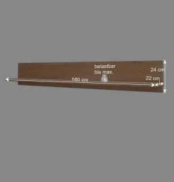 Wohnen Eiche Bianco Wandboard 160x24x22 cm - Assela