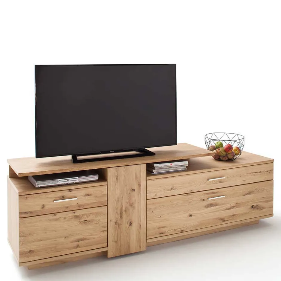 Wohnen Eiche Bianco Wohnwand Set 320cm - Crokas (dreiteilig)