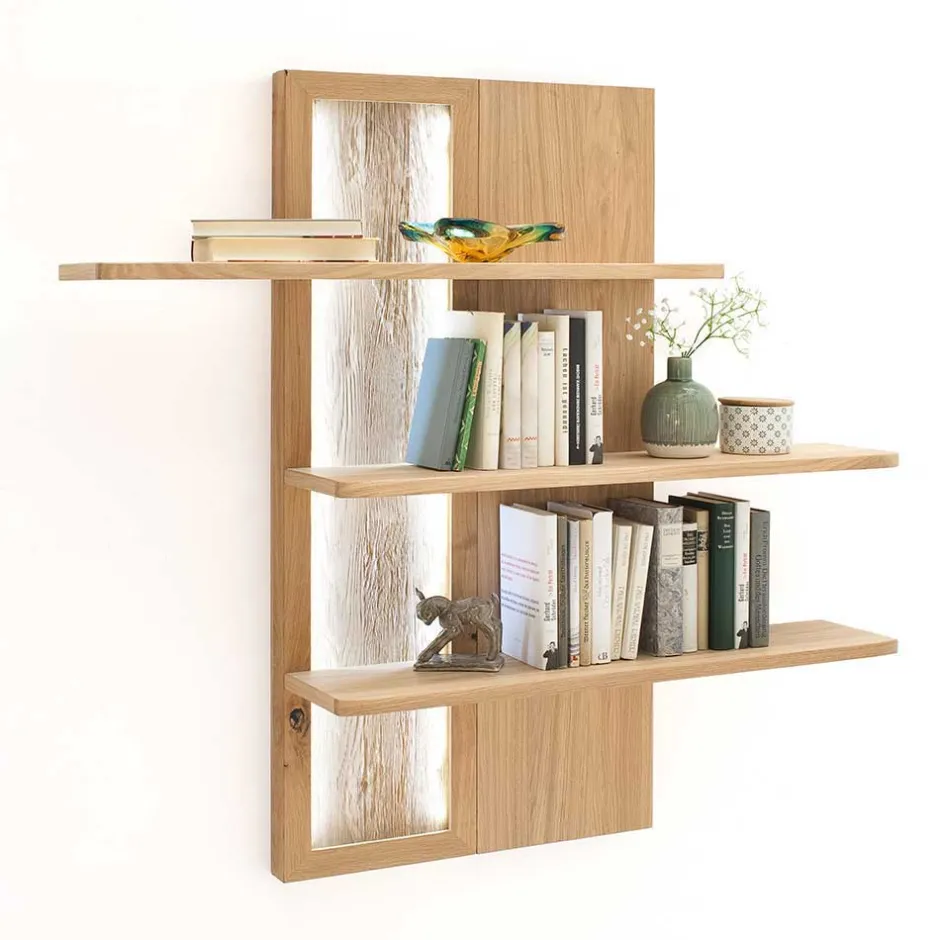 Wohnen Eiche Bianco Wohnwand Set 320cm - Crokas (dreiteilig)