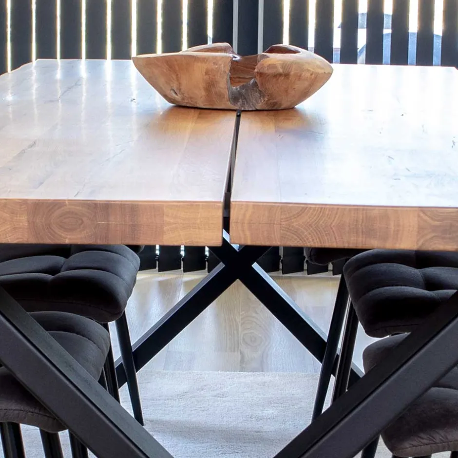 Wohnen Eiche Esstisch & 6 Polsterstühle - Tricky (siebenteilig)