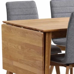 Wohnen Eiche Esstisch Set mit Polsterstühlen - Number (fünfteilig)