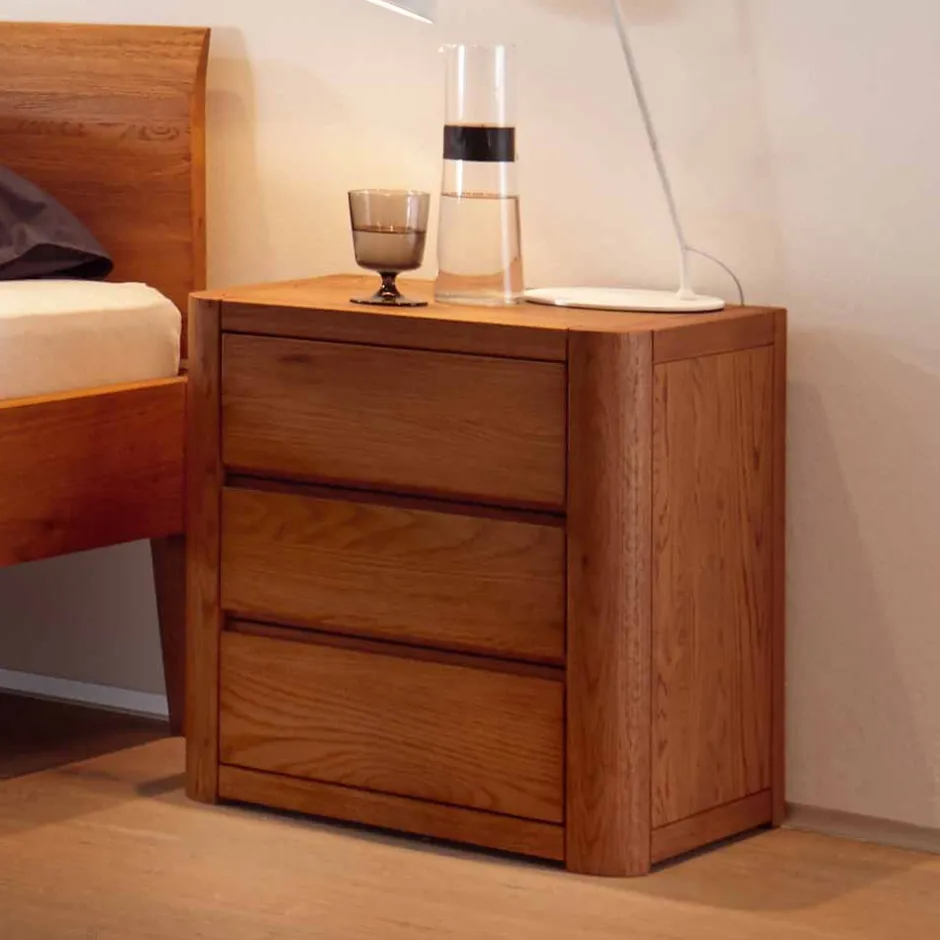 Eiche Nachtkommode Chestra mit drei Schubladen^Wohnen Best